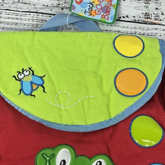 Yottoy Jack Frog Go Go Red Blue Green Back Pack Primary Colors Toddler Pockets - Picture 5 of 12
